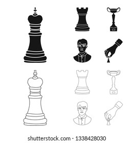 Isolated object of checkmate and thin symbol. Collection of checkmate and target vector icon for stock.