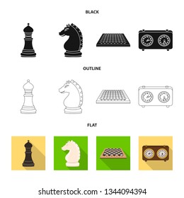 Isolated object of checkmate and thin symbol. Collection of checkmate and target stock vector illustration.
