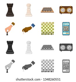 Isolated object of checkmate and thin symbol. Collection of checkmate and target vector icon for stock.