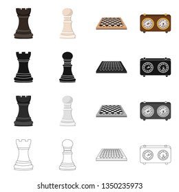 Isolated object of checkmate and thin symbol. Collection of checkmate and target vector icon for stock.