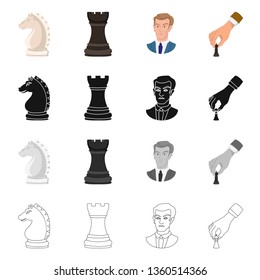 Isolated object of checkmate and thin symbol. Collection of checkmate and target vector icon for stock.