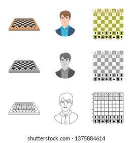 Isolated object of checkmate and thin symbol. Collection of checkmate and target vector icon for stock.