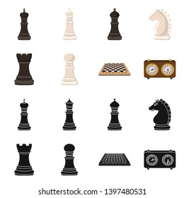 Isolated object  checkmate and thin symbol. Set  checkmate and target vector icon for stock.