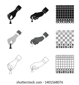 Isolated object of checkmate and thin symbol. Collection of checkmate and target vector icon for stock.