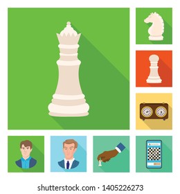Isolated object of checkmate and thin symbol. Set of checkmate and target vector icon for stock.