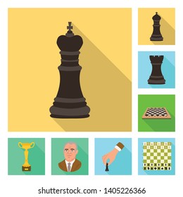 Isolated object of checkmate and thin symbol. Collection of checkmate and target stock symbol for web.