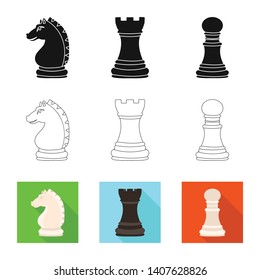Isolated object of checkmate and thin symbol. Collection of checkmate and target stock symbol for web.