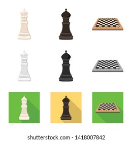 Isolated object of checkmate and thin symbol. Set of checkmate and target stock symbol for web.