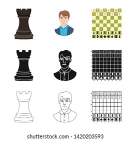 Isolated object of checkmate and thin symbol. Collection of checkmate and target vector icon for stock.