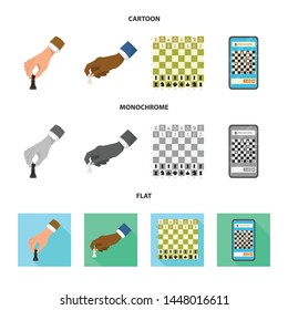 Isolated object of checkmate and thin symbol. Collection of checkmate and target vector icon for stock.