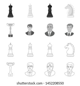 Isolated object of checkmate and thin symbol. Collection of checkmate and target stock symbol for web.
