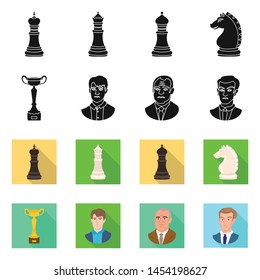 Isolated object of checkmate and thin symbol. Set of checkmate and target stock symbol for web.