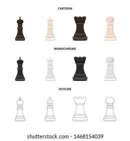 Isolated object of checkmate and thin symbol. Set of checkmate and target stock symbol for web.
