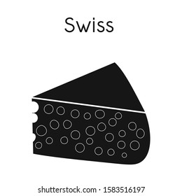 Isolated object of chees and swiss icon. Graphic of chees and piece vector icon for stock.