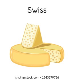 Isolated object of chees and swiss logo. Web element of chees and block stock vector illustration.