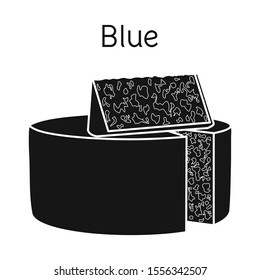 Isolated object of cheese and blue sign. Web element of cheese and piece stock vector illustration.