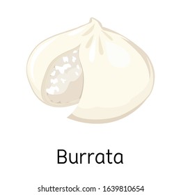 Isolated object of cheese and burrata sign. Graphic of cheese and meal stock symbol for web.