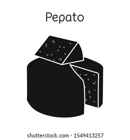 Isolated object of cheese and chechil icon. Graphic of cheese and meal vector icon for stock.