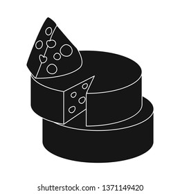 Isolated object of cheese and cheddar sign. Collection of cheese and parmesan stock vector illustration.