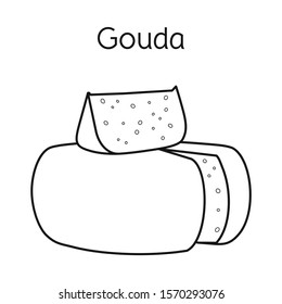 Isolated object of cheese and gouda symbol. Graphic of cheese and block vector icon for stock.