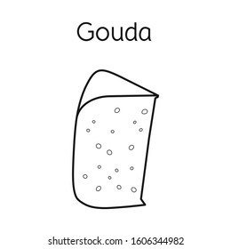 Isolated object of cheese and gouda symbol. Web element of cheese and slice stock symbol for web.