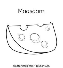 Isolated object of cheese and maasdam symbol. Web element of cheese and piece stock vector illustration.