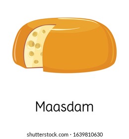 Isolated object of cheese and maasdam symbol. Web element of cheese and piece stock vector illustration.