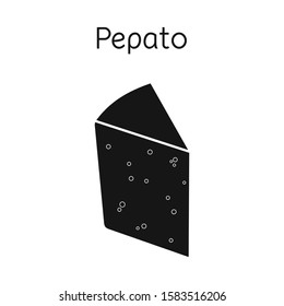 Isolated object of cheese and pepato logo. Web element of cheese and slice stock symbol for web.
