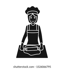 Isolated object of chef and dough sign. Graphic of chef and woman vector icon for stock.