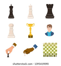 Isolated object of chess and game icon. Set of chess and strategy stock symbol for web.