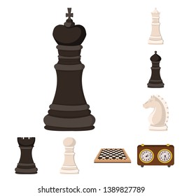 Isolated object of chess and game logo. Collection of chess and strategy stock symbol for web.