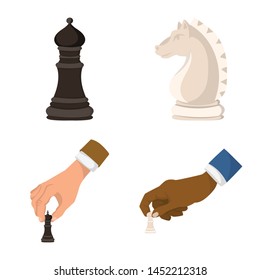 Isolated object of chess and game sign. Set of chess and strategy stock symbol for web.