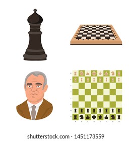 Isolated object of chess and game symbol. Collection of chess and strategy stock vector illustration.