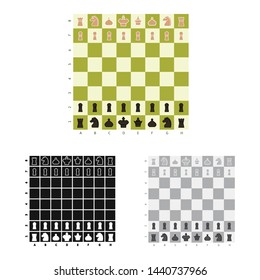Isolated object of chessboard and board logo. Set of chessboard and checkmate stock symbol for web.
