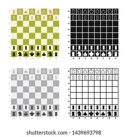 Isolated object of chessboard and board symbol. Collection of chessboard and checkmate vector icon for stock.