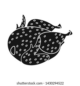 Isolated object of chicken and fresh symbol. Collection of chicken and dinner vector icon for stock.