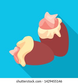 Isolated object of chicken and heart icon. Collection of chicken and recipe stock symbol for web.
