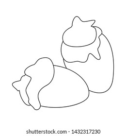 Isolated object of chicken and heart logo. Collection of chicken and recipe stock vector illustration.