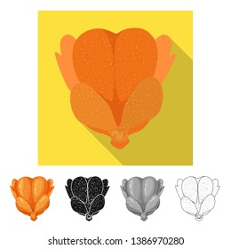 Isolated object of chicken and thanksgiving  logo. Set of chicken and dish  stock vector illustration.
