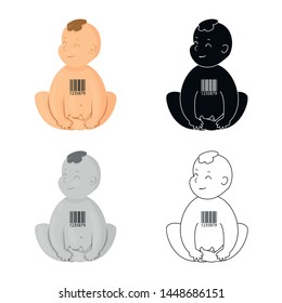 Isolated object of child and baby logo. Set of child and happy vector icon for stock.