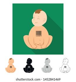 Isolated object of child and baby logo. Collection of child and happy vector icon for stock.