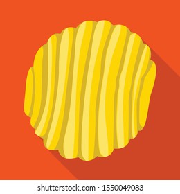 Isolated object of chip and fluted sign. Graphic of chip and healthy vector icon for Stock.