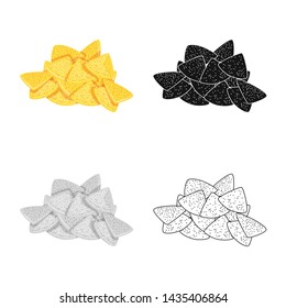 Isolated object of chip and potato symbol. Collection of chip and yellow stock vector illustration.