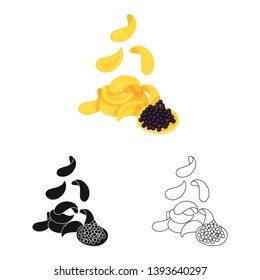 Isolated object of chips and caviar  logo. Set of chips and culinary vector icon for stock.