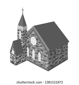 Isolated object of church and catholic sign. Collection of church and medieval stock symbol for web.
