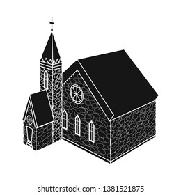 Isolated object of church and catholic sign. Collection of church and medieval vector icon for stock.