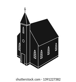 Isolated object of church and catholic sign. Collection of church and steeple vector icon for stock.