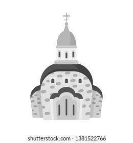 Isolated object of church and catholic symbol. Collection of church and cathedral stock symbol for web.