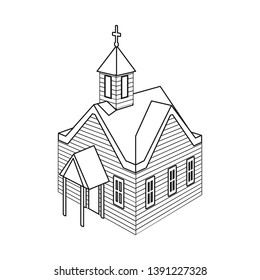 Isolated object of church and house icon. Collection of church and old stock symbol for web.