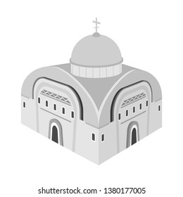 Isolated object of church and orthodox icon. Collection of church and chapel stock symbol for web.